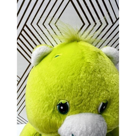 🦄SOLD🦄Vintage 2003 Care Bear Do Your Best 8" Bear Lime Green Kite Stuffed - Picture 2 of 6